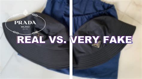 how to tell if prada hat is real|Prada bucket hat labels.